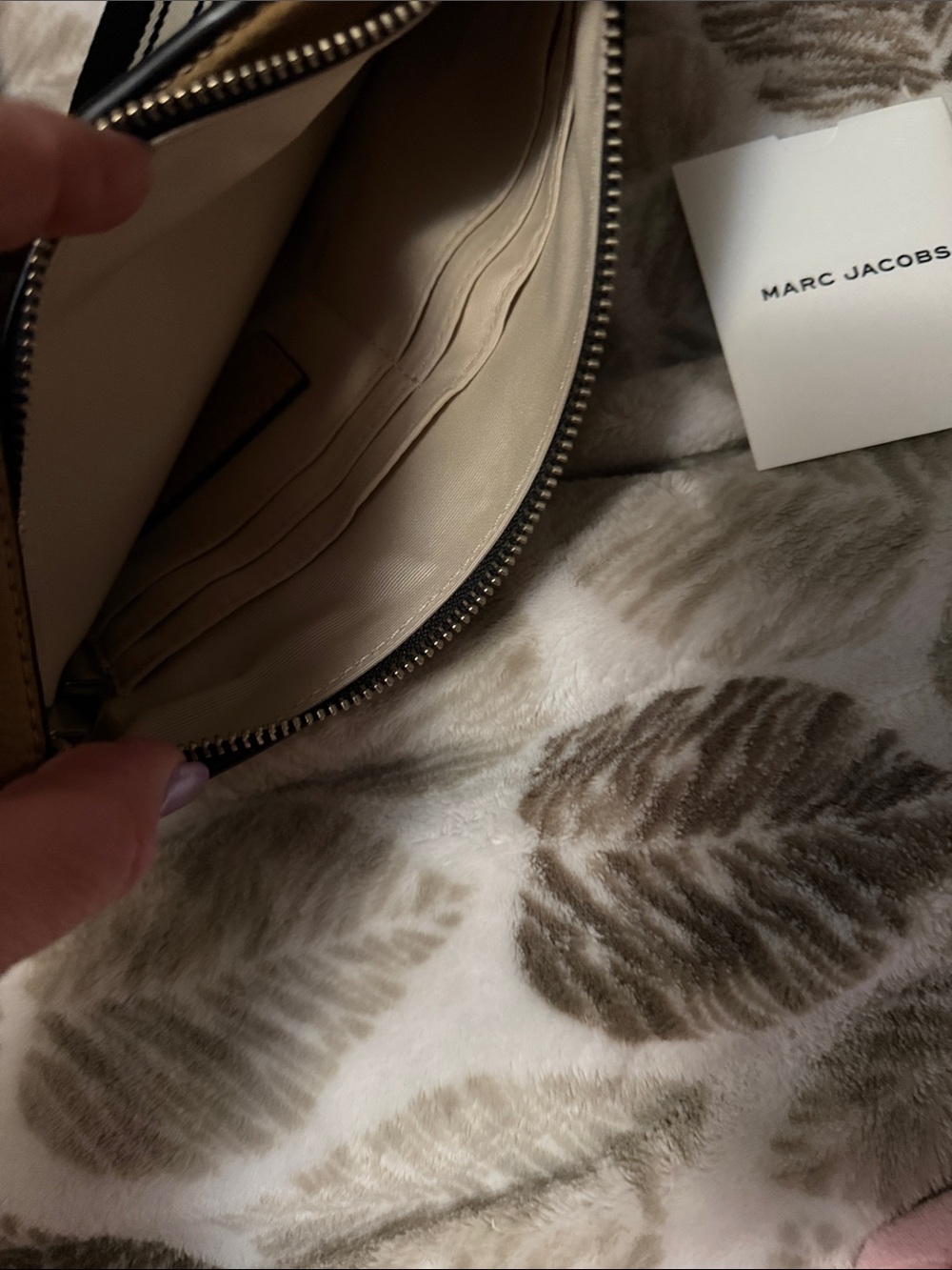 Marc Jacobs Caramel Pebbled Leather Crossbody with Striped Webbing Strap - Picture 3 of 3